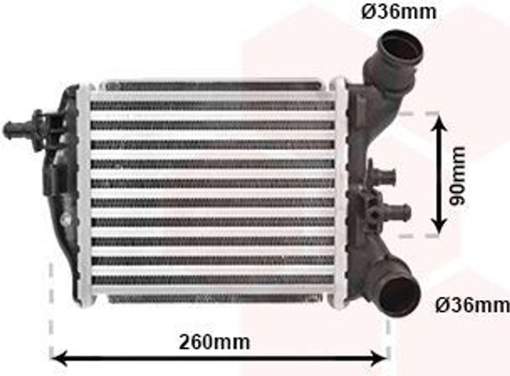 VAN WEZEL 17004376 Ladeluftkühler LLK für ABARTH 500 / 595 / 695 Schrägheck (312) Turbo Intercooler