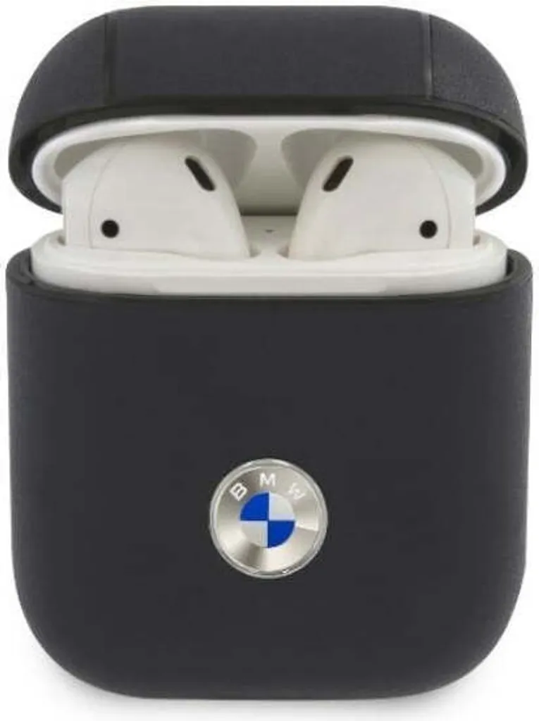 Bmw Bma2Sslna Airpods 1/2 Covergranatowy/Navy Geniune Leather Silver Logo