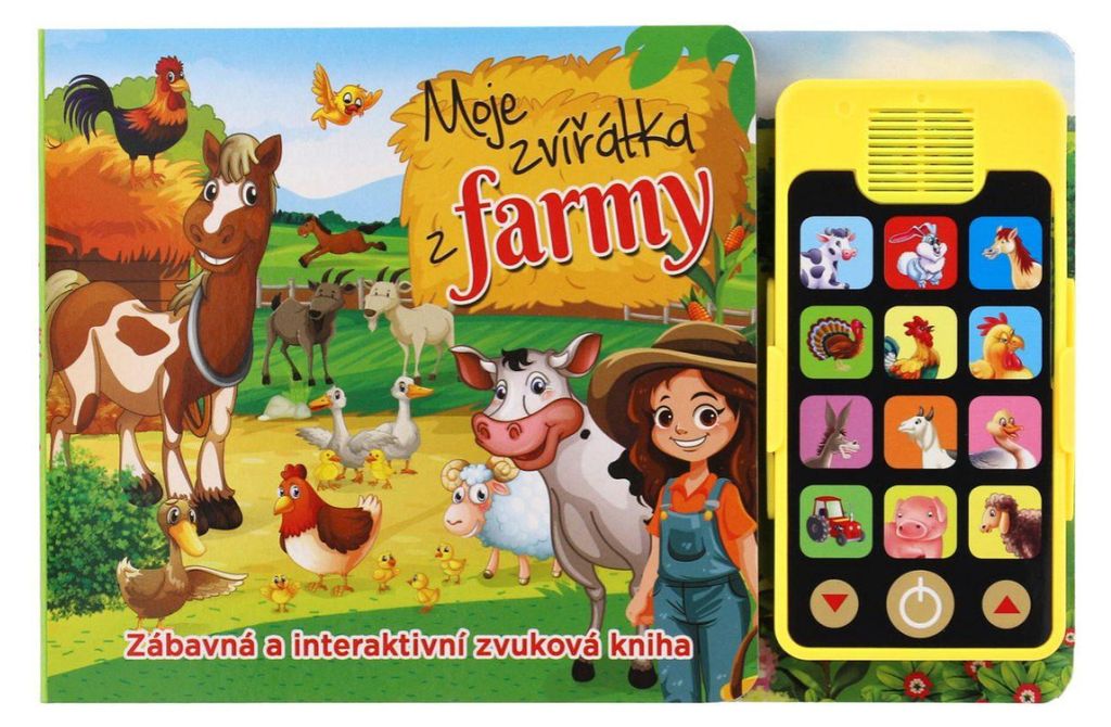 Zvuková knížka Moje zvírátka z farmy s mobilem na baterie 22x14cm CZ text