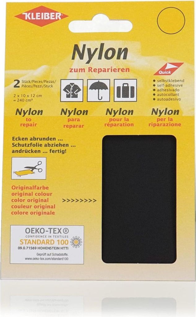 KLEIBER toppe in nylon autoadesive nere 2 pezzi Immagine del prodotto 