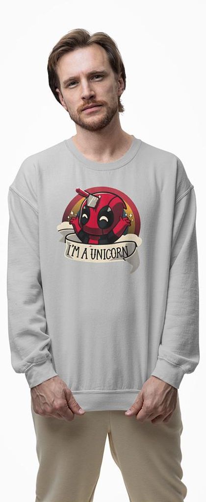 D&B Design Uni Pullover SWMO00028 Deadpool HellGrau-Größe 3XL