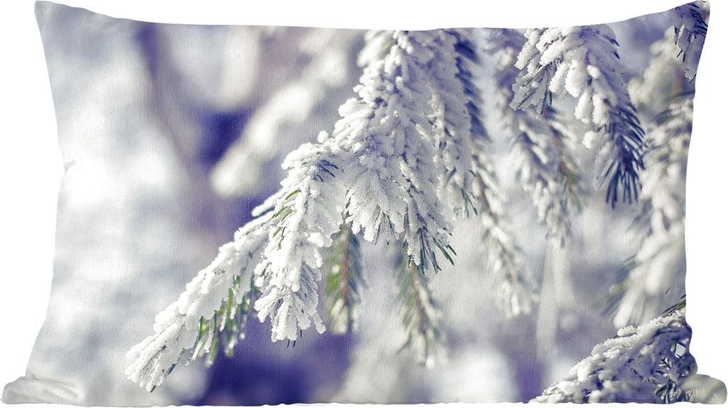 MuchoWow Zierkissen Sofakissen Wohnzimmer Dekokissen 60x40 cm Winter - Tannenbaum - Schnee - Ländlich - Kopfkissen - Polster mit Foto