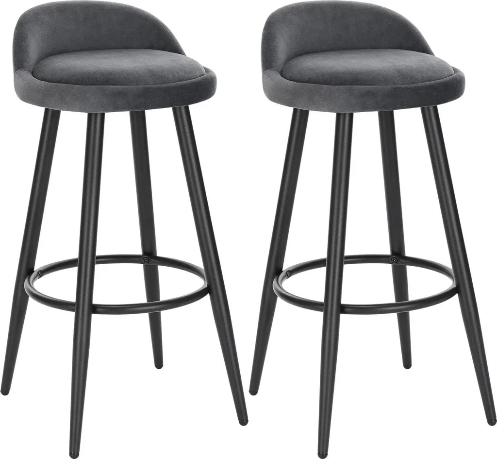Tabouret de Bar Stable et Confortable 120kg - Duo Chaises Velours Robuste