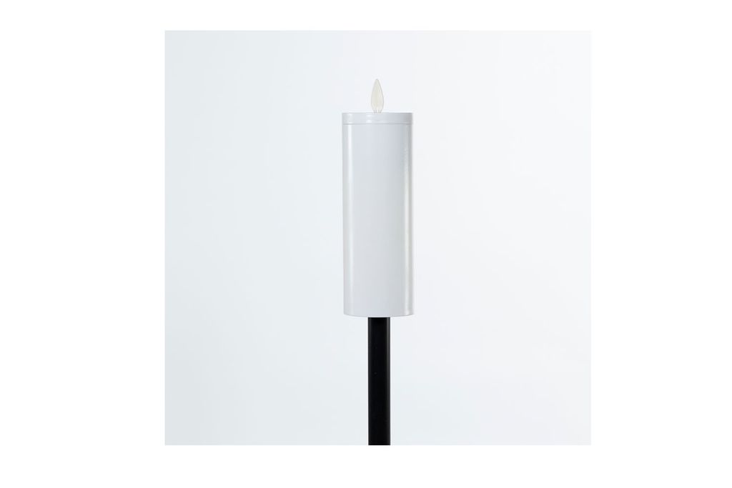 Coen Bakker Solarfackel Gartenfackel weiß wackelnde Flamme 6x83cm Lichtsensor warmweiß