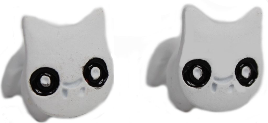 3D Katzen Ohrstecker Ohrringe in der Farbe Weiß