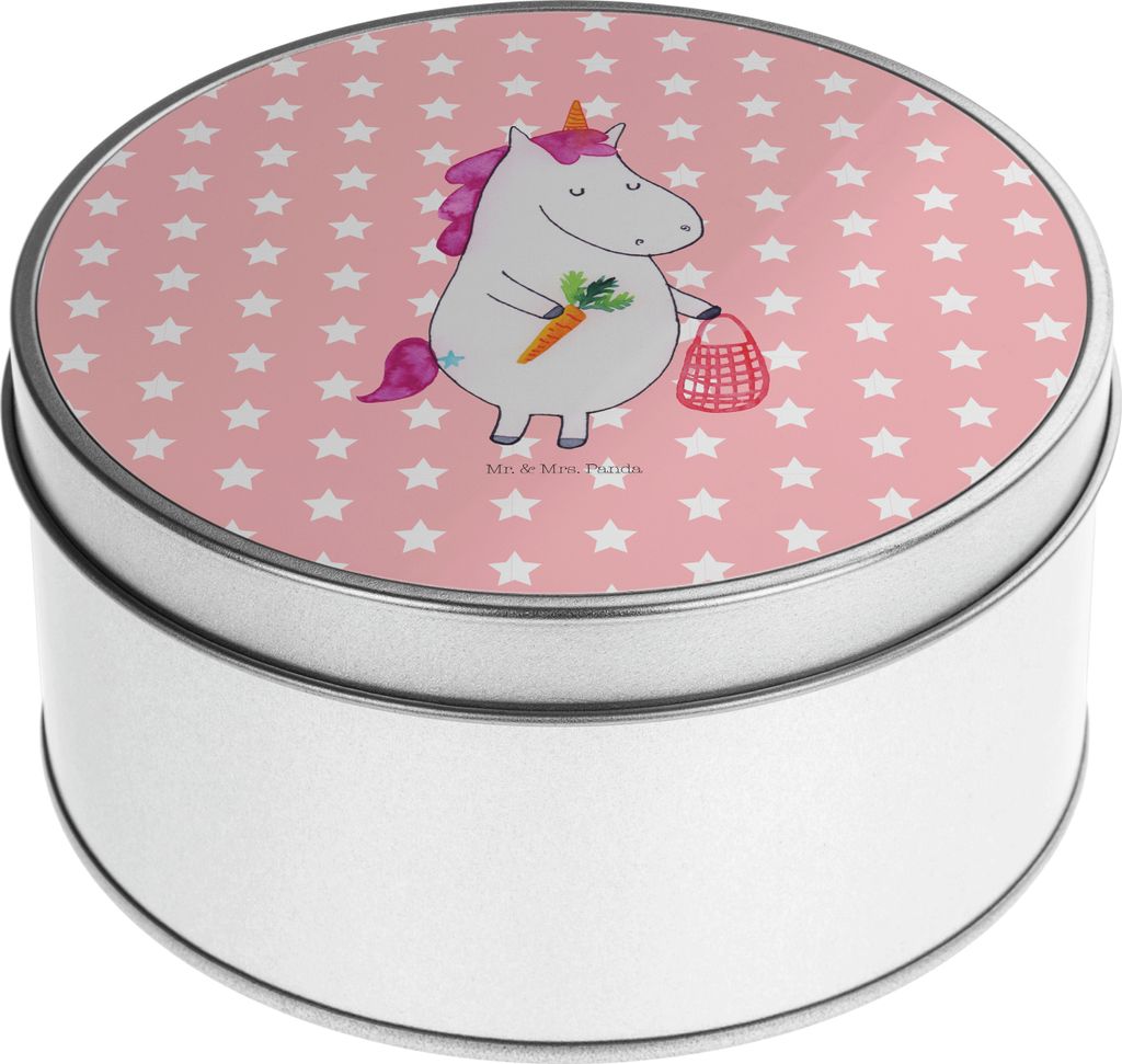 Mr. & Mrs. Panda Kaffeedose Einhorn Gemüse - Rot Pastell - Geschenk, Dose, Einhörner, Wochenmarkt, Vorratsdosen, Teedose, Unicorn, Keksdose, keks...