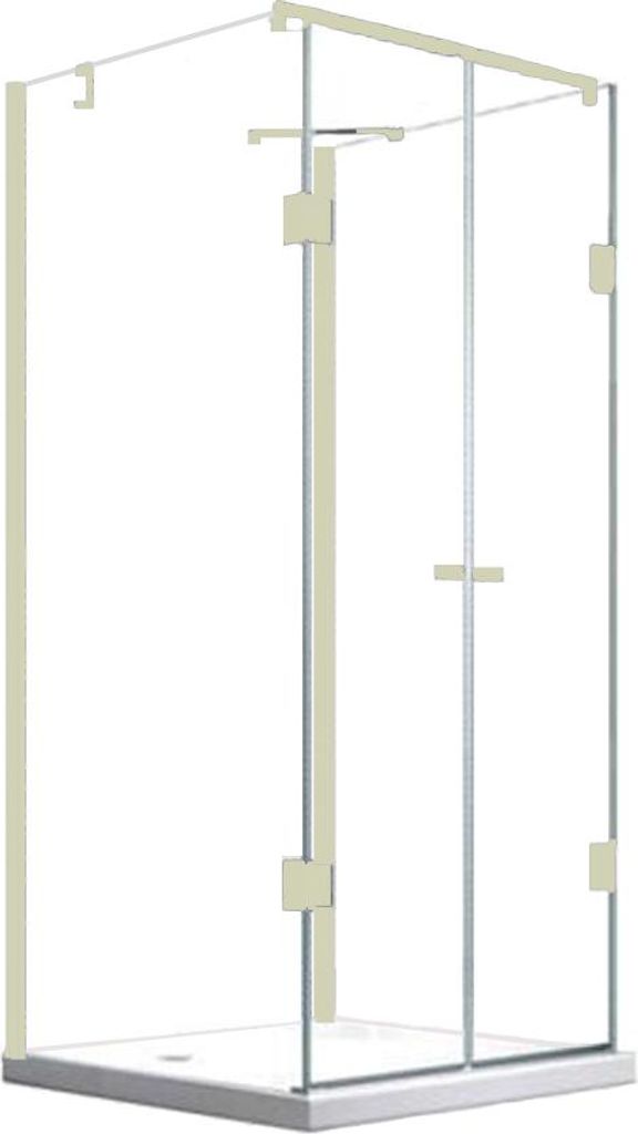 Glassware Westphalia - Kabine für Dusche in U Emma 80x100x80 cm, rotbraune Farbe