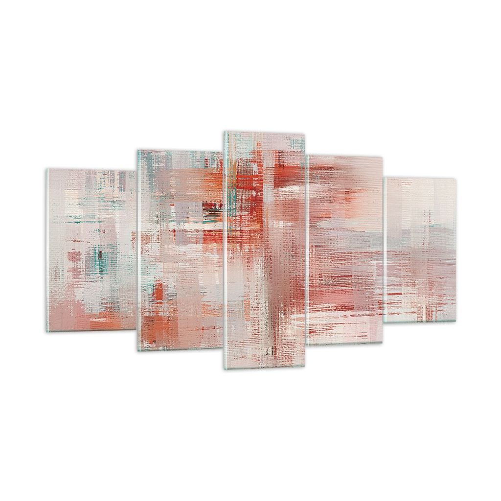 Bilder auf glas - 5 Teile - Verschwommen Abstraktion Modern - 160x85cm - Glasbilder - Wandbilder - Bilder - Wanddekoration aus Glas - Glas Bilder -...