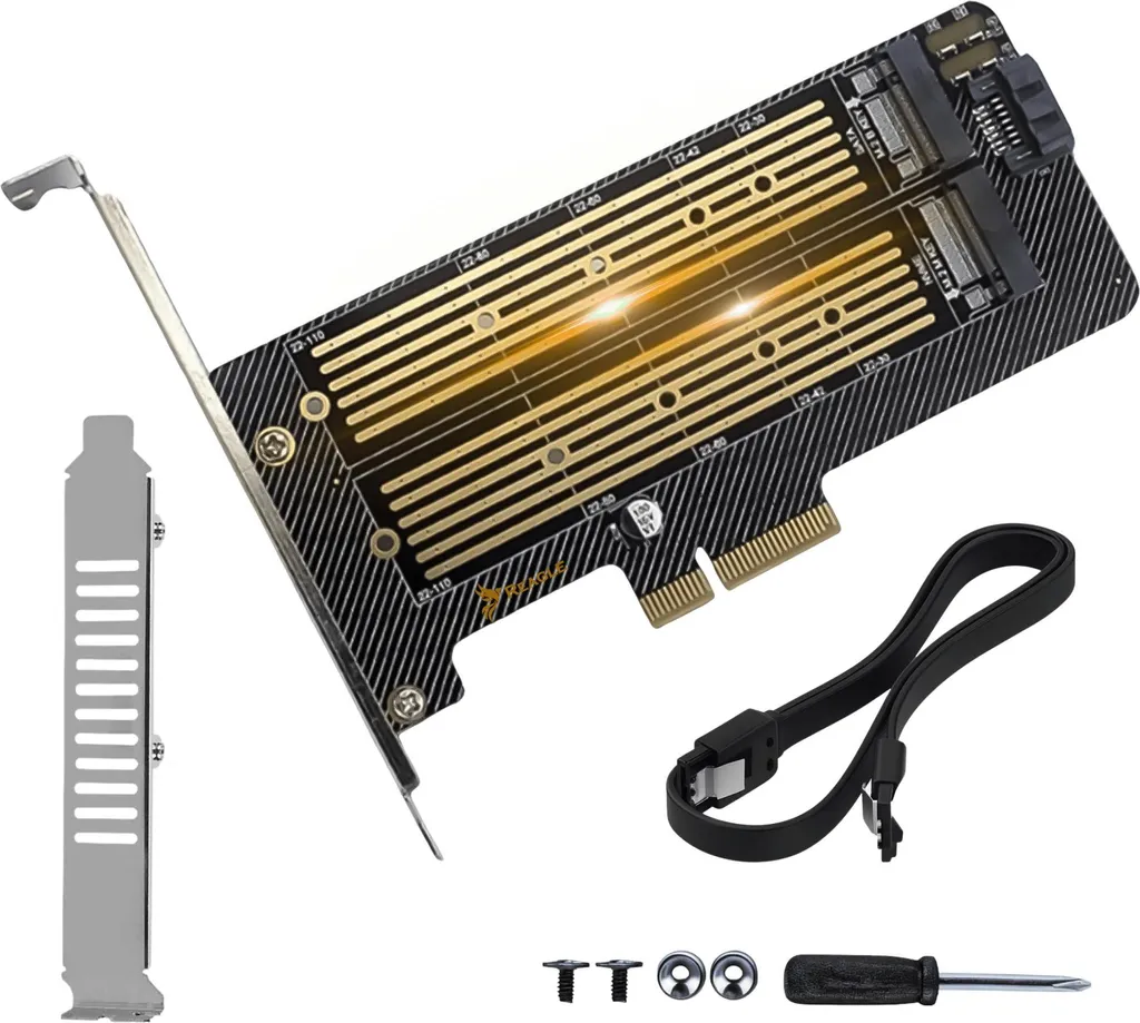 Reagle Adattatore M.2 PCIe 4.0 x4: Upgrade SSD NVMe/SATA Garantito