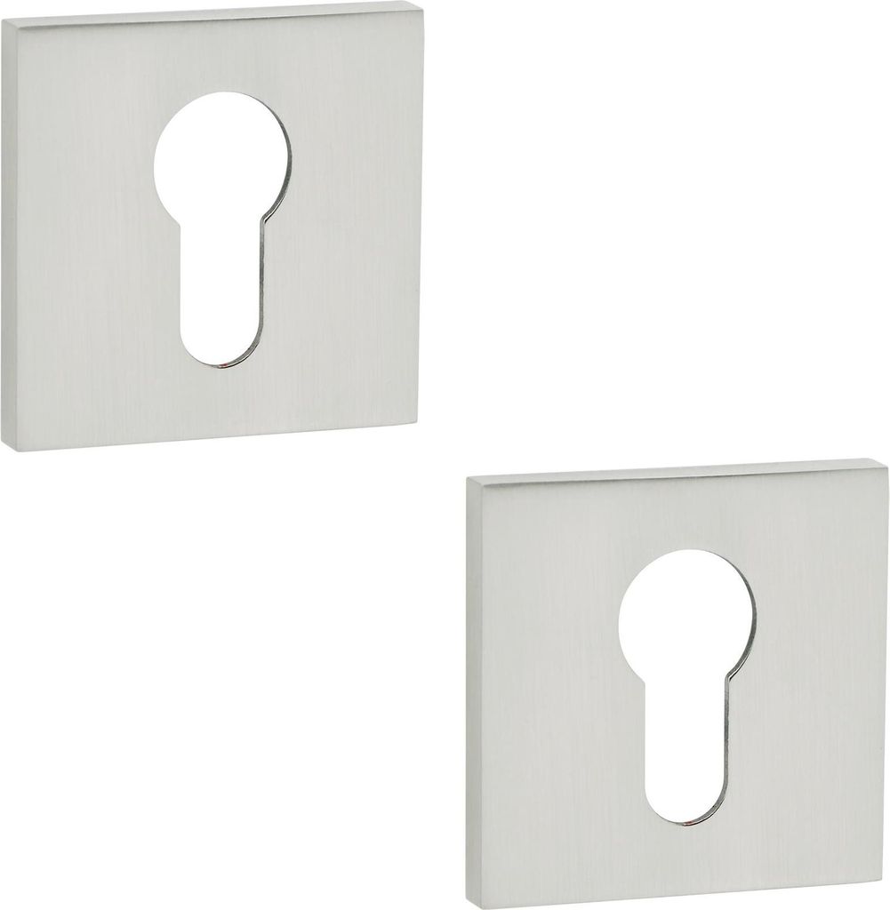 Quadratische Rosetten-Einsatzplatten für Innentürgriffe, Satin FIORE
