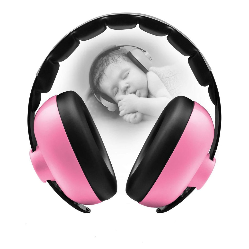 Baby Kopfhörer mit Geräuschunterdrückung, für Babys von 3 Monaten bis 3 Jahren, verstellbar, bequem, sicher, rosa, für Reisen, Musik und Lärm...