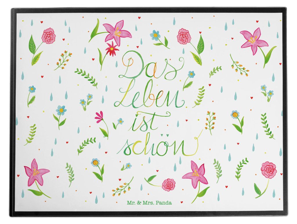 Mr. & Mrs. Panda schreibtischunterlage Blumen Leben - Geschenk, Motivation Spruch, über Das, schreibtischunterlagen, Tischunterlage, glücklich se...