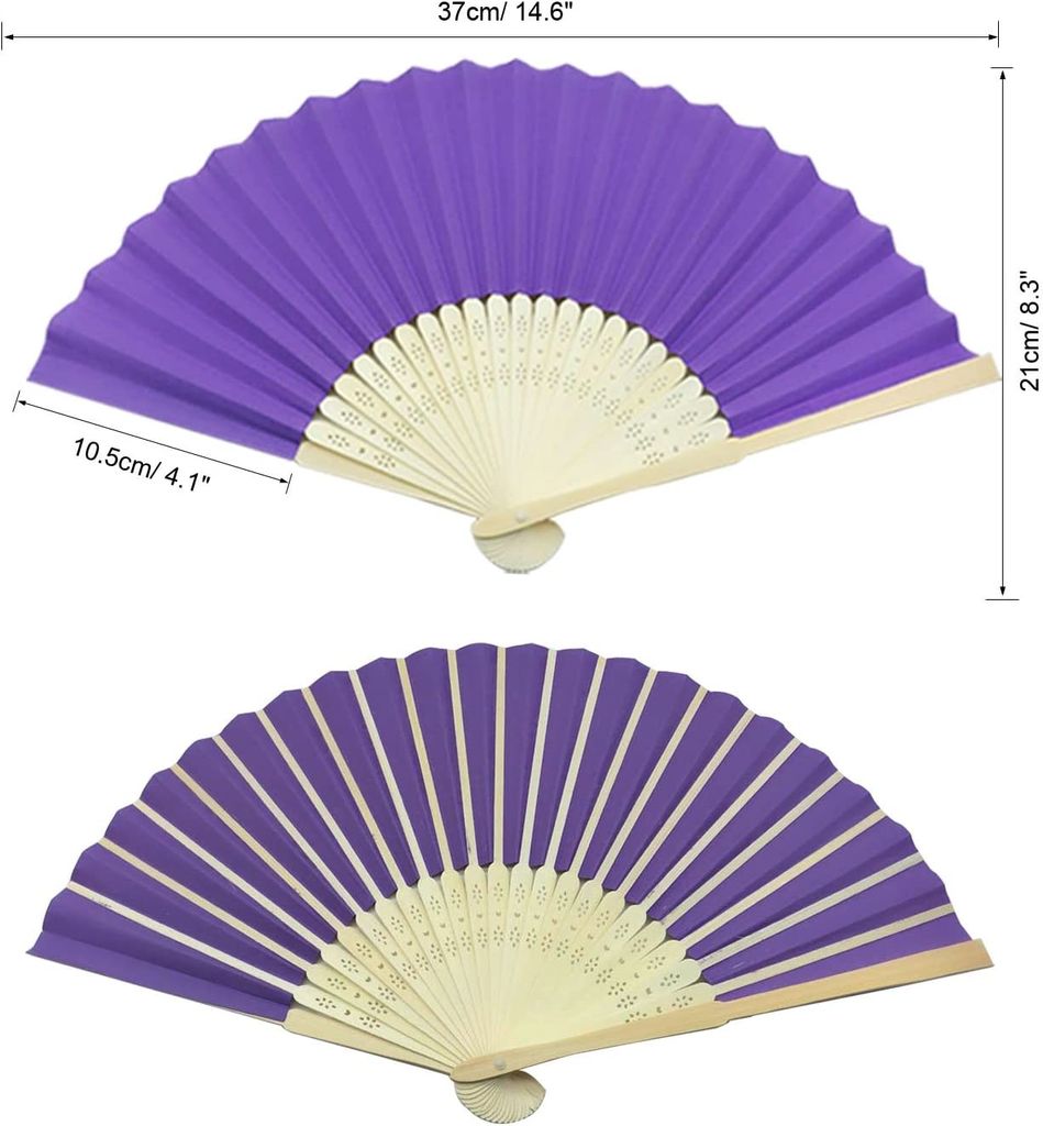 JOHOUSE Papierfächer – 12 Stück, Himmelblau, Rund, Akkordeon-Faltdesign, Ca. 14 Cm, Für Feiern & Deko