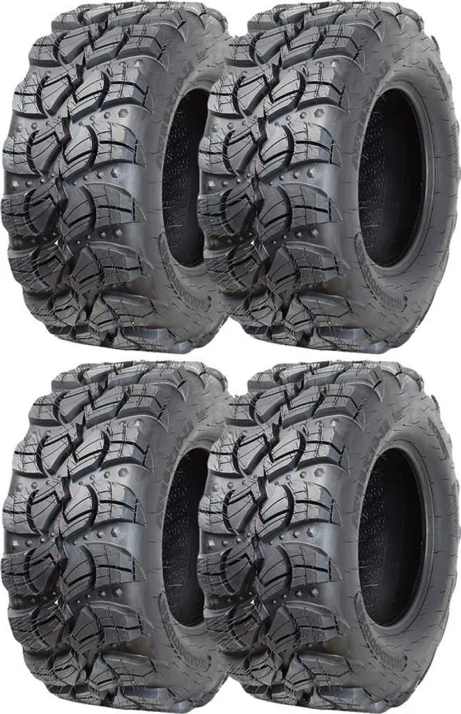 Kit de 4 Pneus Quad Tout-Terrain Profil Mud 26 Pouces Jantes 12 Pouces