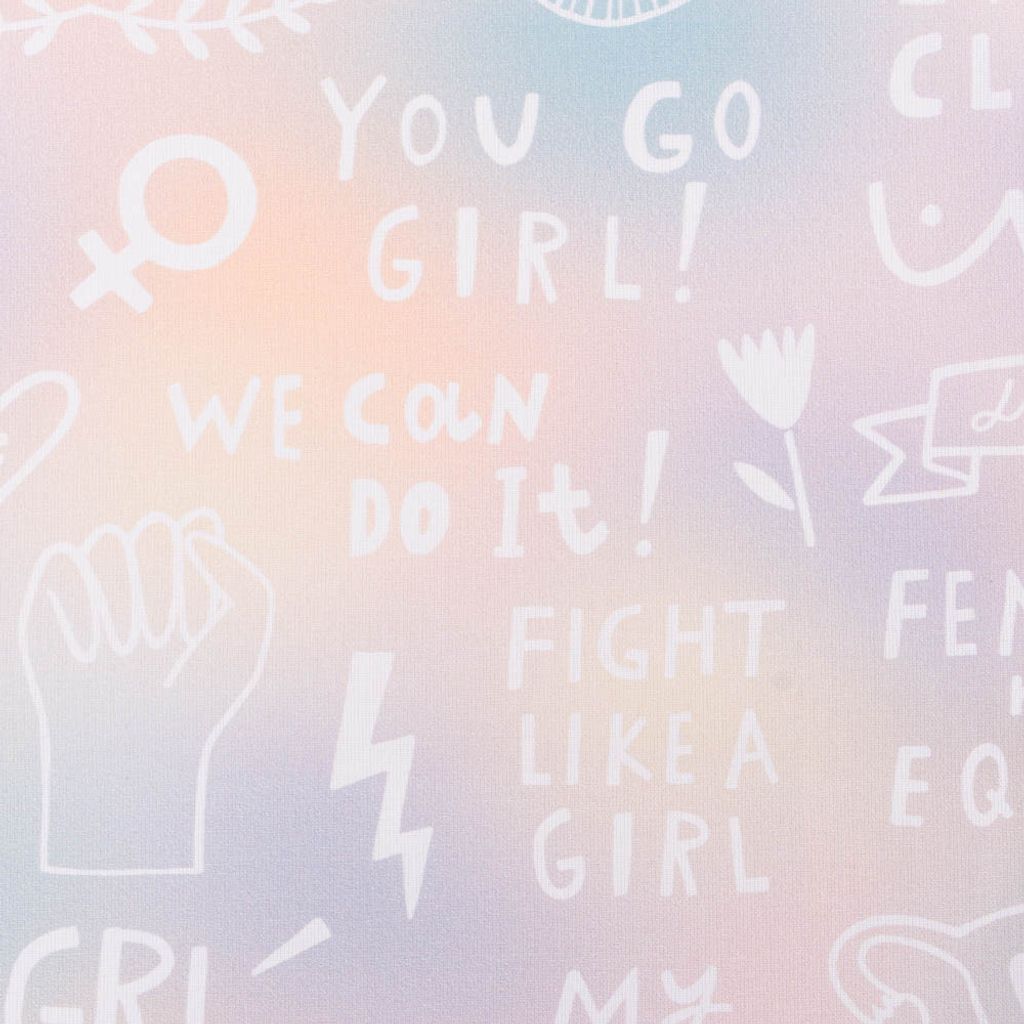 Baumwollstoff Meterware Digitaldruck GIRL POWER pastell Produktbild 