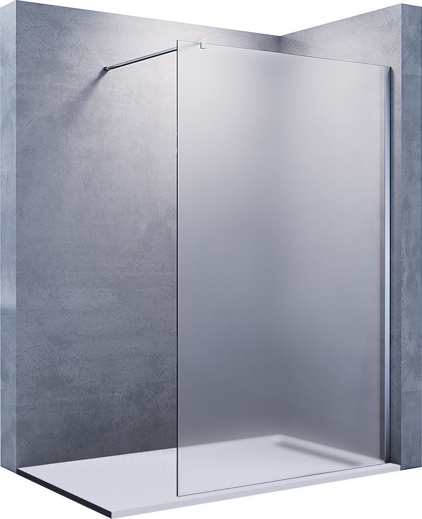 SONNI walk in dusche 110x200cm,Vollsatiniert 8 mm NANO Glas duschkabine, mit Stabilisator duschwand