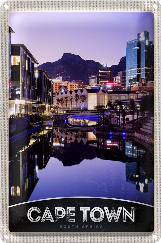 Blechschild Reise 40x30cm Kapstadt Südafrika Stadt Luxus Urlaub