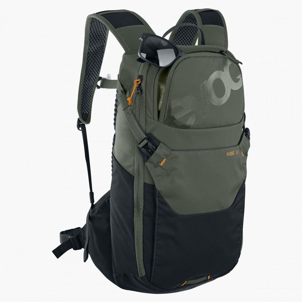 evoc RIDE 12 + HYDRATION BLADDER 2, Farbe:dark olive/black