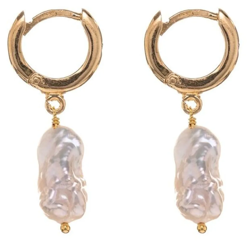 Boucles d'oreilles plaquées or hypoallergéniques avec perles chic
