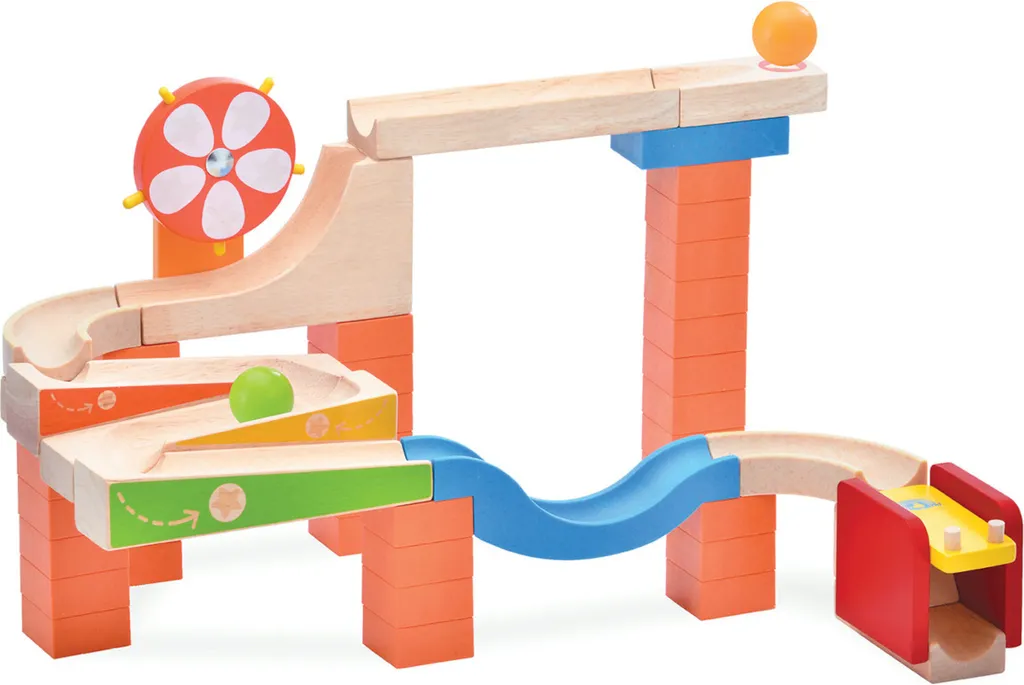 Jeu Éducatif Circuit à Billes en Bois - Activité Créative Enfant