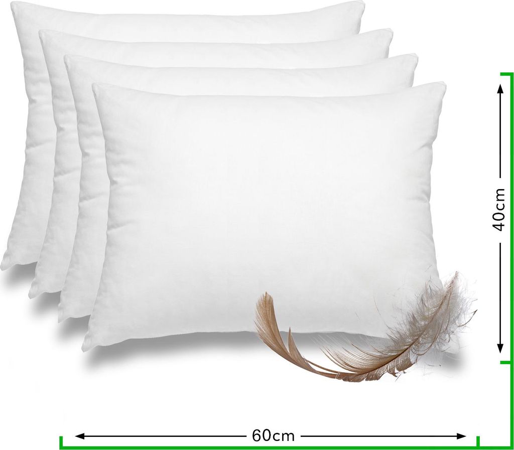 wometo 4er Set Federkissen 100% Federn 40x60 - 600g Produktbild 
