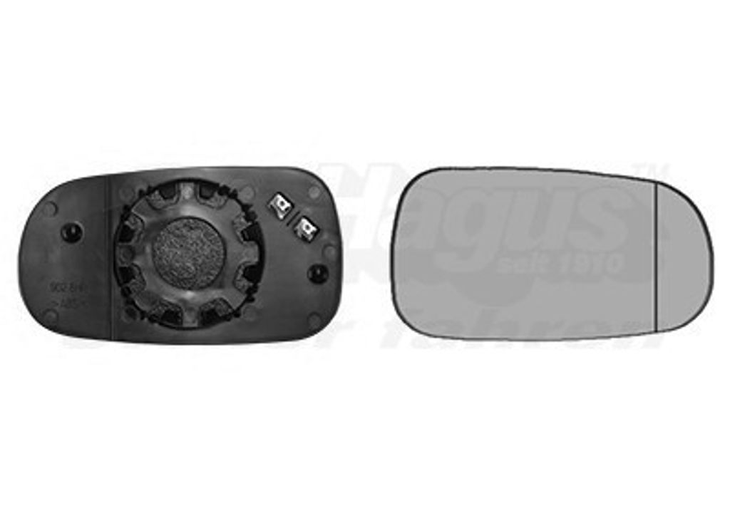 VAN WEZEL Spiegelglas Außenspiegel Rechts für SAAB 9-3 Kombi (YS3F) Asphärisch Beheizbar 4730838