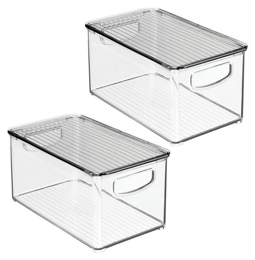 Aufbewahrungsbox Stapelbar 2er Set mit Deckel mDesign Produktbild 