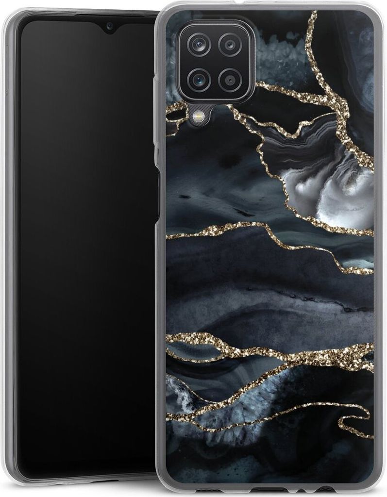 DeinDesign Slim Hülle für Samsung Galaxy A12 Silikon Case Ultra Dünn Handyhülle Glitzer Look Marmor Trends