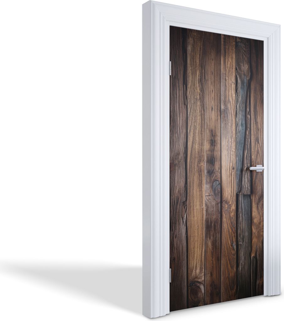 Türfolien Design Selbstklebende Wandsticker Türtapeten - Alte Holzbretter - 95 x 205 cm
