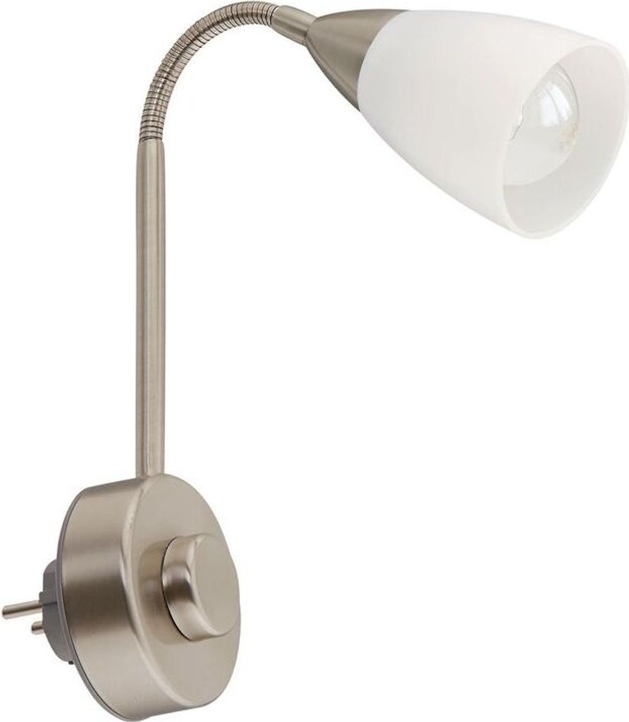 Steckerleuchte, 23,5 cm, max. 25 W, Matt-Nickel, Briloner Produktbild 