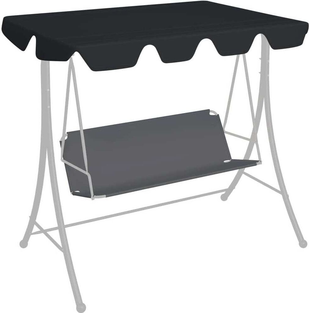 Ersatzdach für Hollywoodschaukel Schwarz 188/168x110/145 cm , Pavillon Dächer und -Seitenteile Design 2024