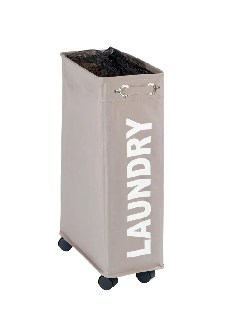 WENKO Corno Taupe 43L: Cesto Biancheria Salvaspazio con Rotelle - Offerta