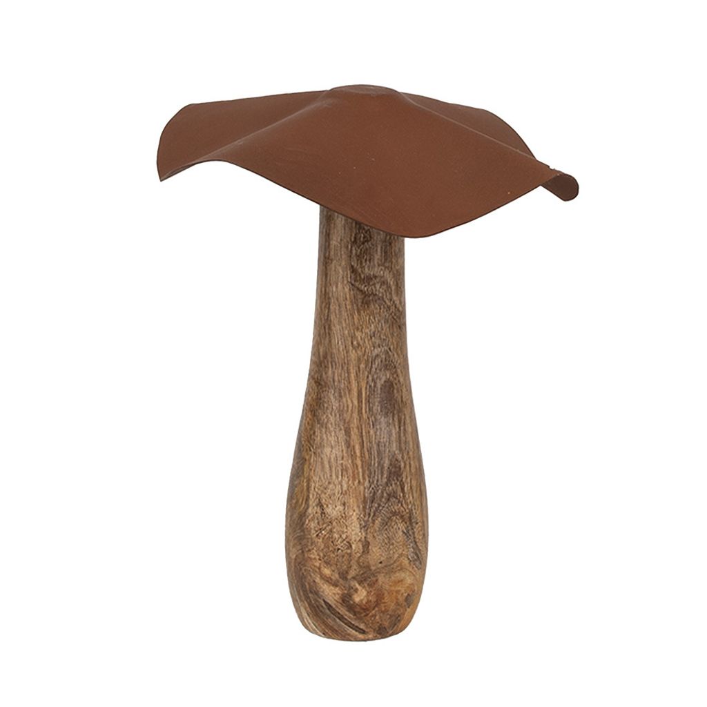Clayre & Eef Dekoration Pilz Ø 20x25 cm Braun Holz