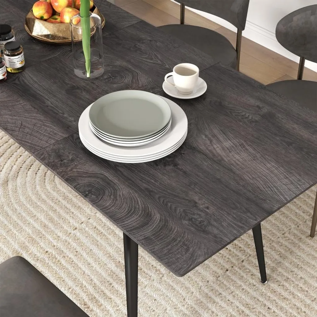 Table extensible pour recevoir 8 invités avec pieds en acier durable - 8