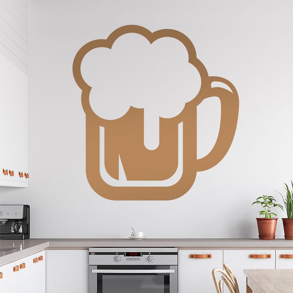 Bierkrug Bierfass trinken Glas Wandtattoo Wandaufkleber Wall Sticker - Dekoration, Küche, Wohnzimmer, Schlafzimmer, Badezimmer