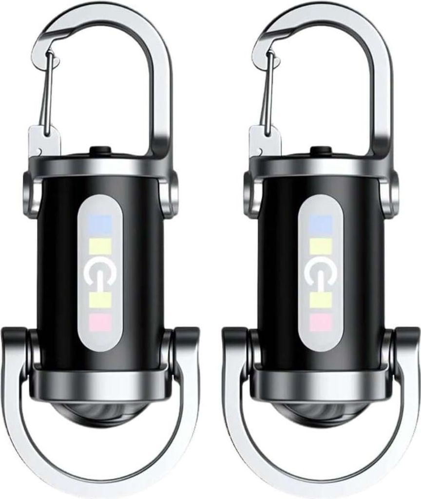 2 Stück Superhelle Mini Schlüsselanhänger Taschenlampe Produktbild 