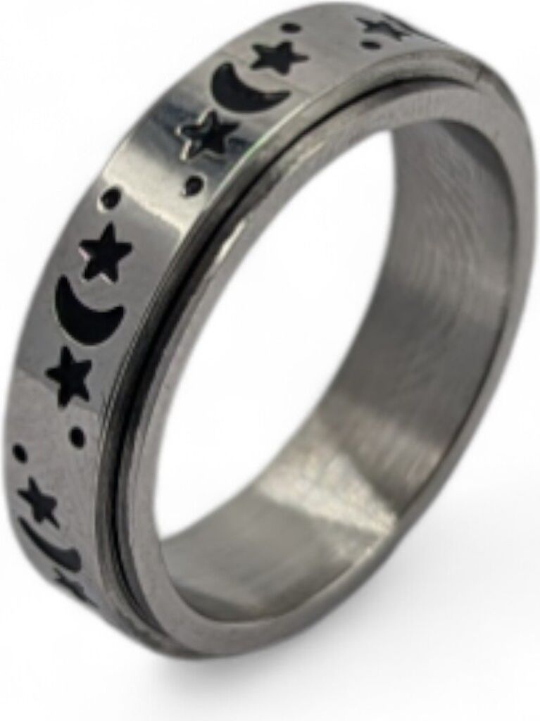 Anti Stress Fidget Ring Mond 2 Sterne Anxiety Ring US 8 Obrázek produktu 