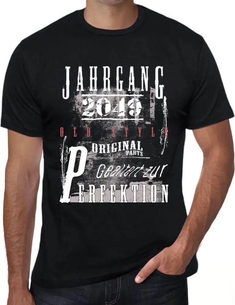 Herren Grafik T-Shirt Zur Perfektion gereift 2049 Öko-Verantwortlich Vintage Jahrgang Kurzarm Lustige Druck Geburtstag Geschenk Mann