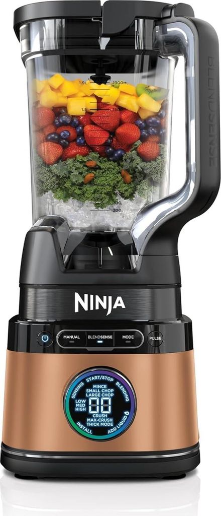 Ninja 2-in-1 Detect Power Mixer Pro & Single Serve, 1200W mit Krug, Serve Tassen, Smoothies mixen, Gemüse hacken Frozen Drinks Schwarz Kupfer, TB3...