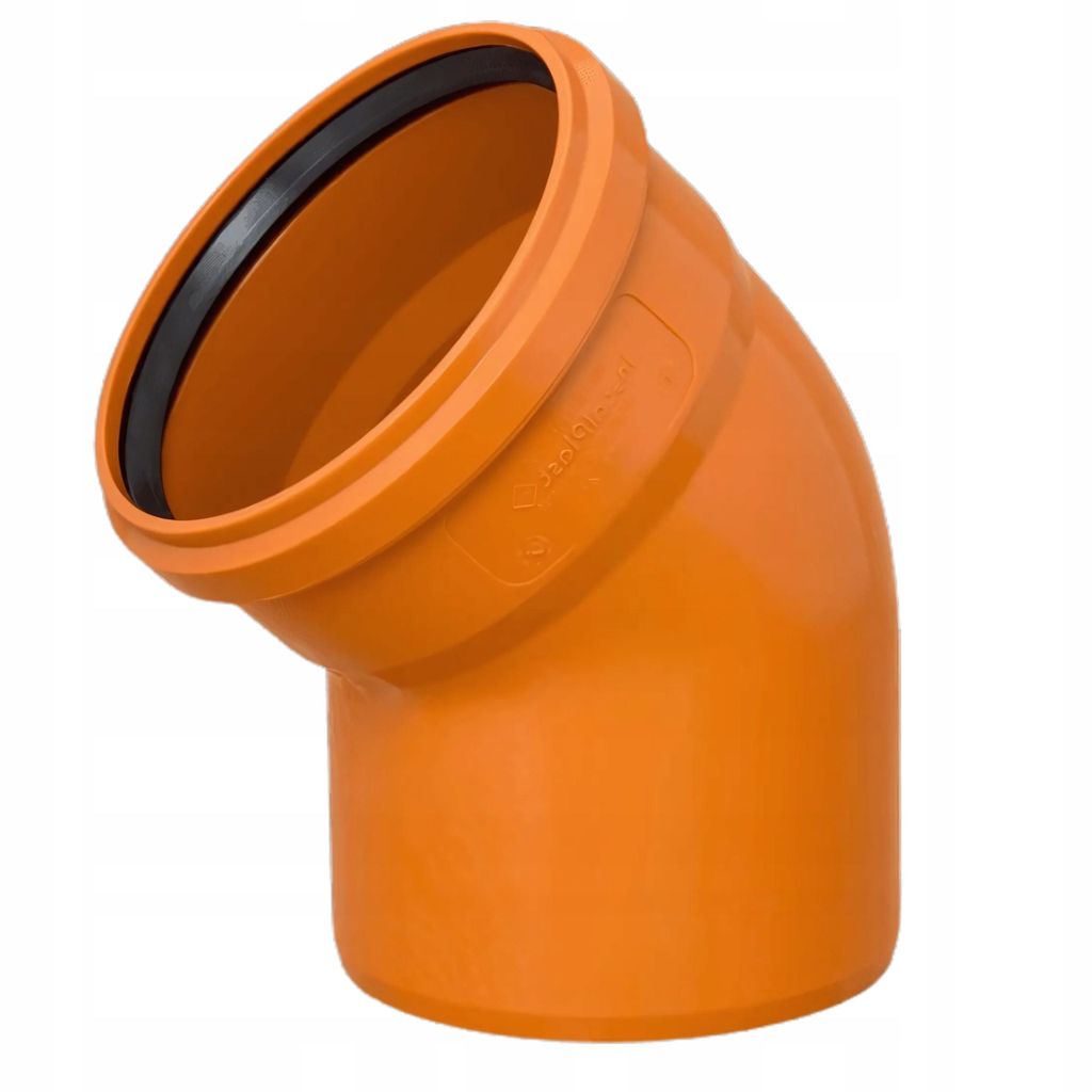 Instalplast KG-Rohrbogen DN 160 45° - PP Abwasserrohr Außen Orange Erdverlegt