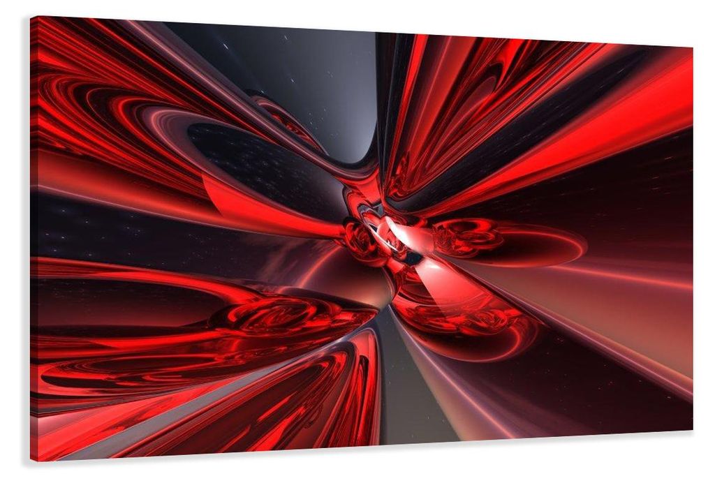 5137 Abstraktes Leinwandbild 3-teilig 120x80 cm Rot