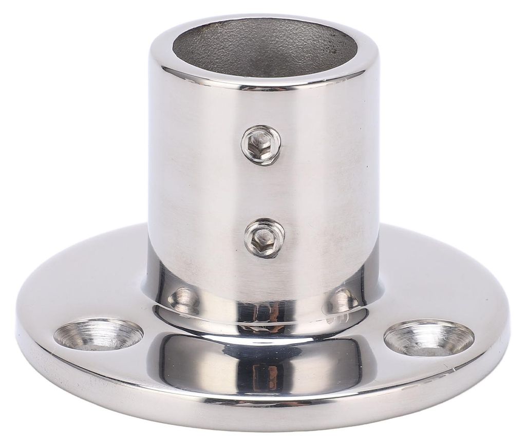 Rundsockel für Bootshandlauf, Edelstahl 316, für 25-mm-Rohr (1 Zoll), 90°-Winkel