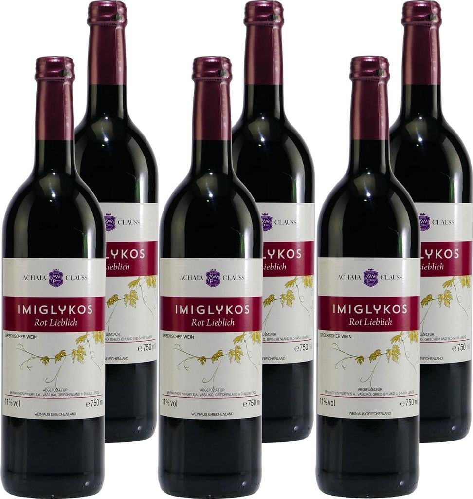 Achaia Clauss Imiglykos Rotwein -lieblich- (6 x 0,75L) Produktbild 