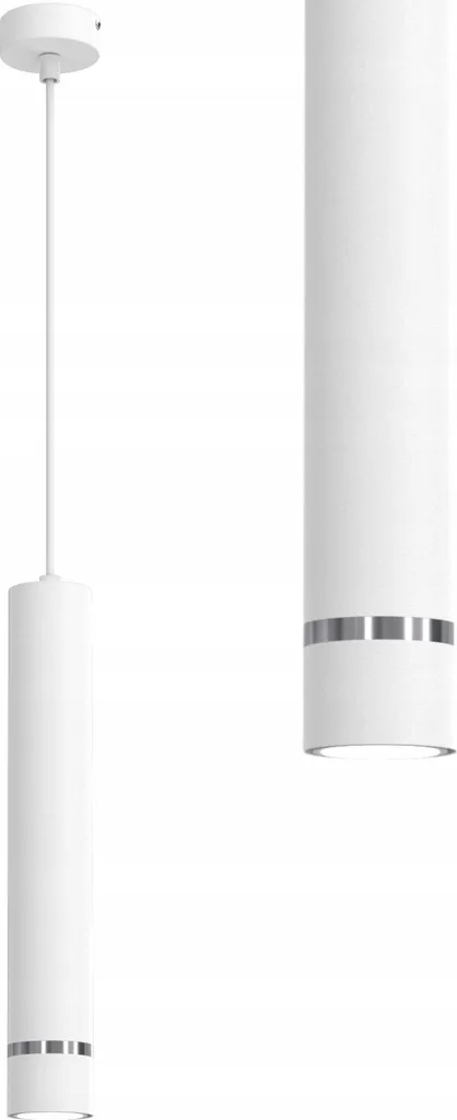 Suspension métal ronde GU10 avec finition tube noir mat pour salon