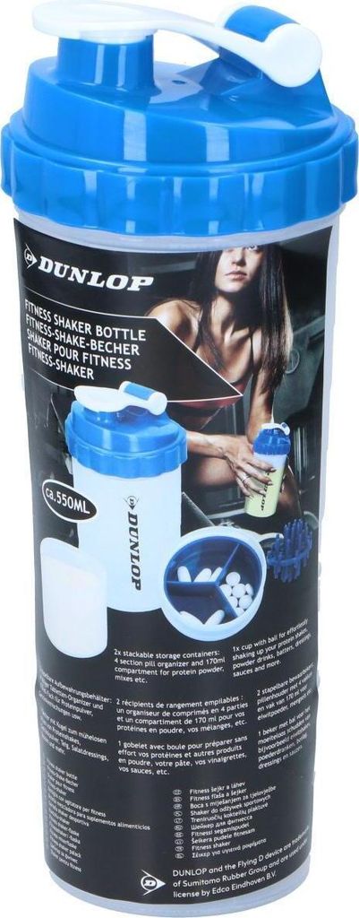 Cocktail Shaker Recovery Bidon 550ml Dunlop Blau