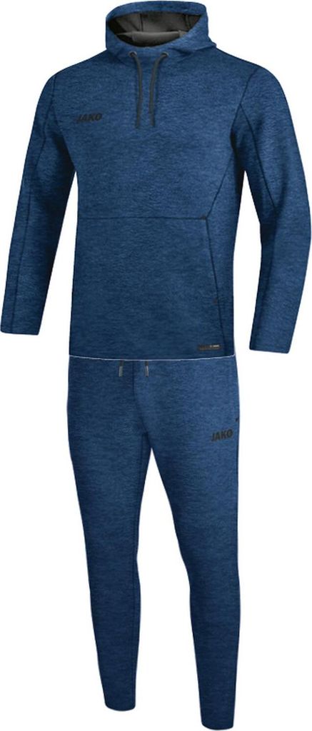 JAKO Damen Jogginganzug Premium Basics mit Kapuzensweat, Farbe:marine meliert, Größe:36