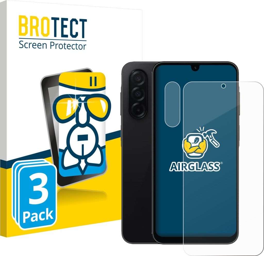3x BROTECT Schutzglas für Samsung Galaxy A26 5G (Display+Kamera) Schutzfolie Panzer Folie Glas Display Schutz klar
