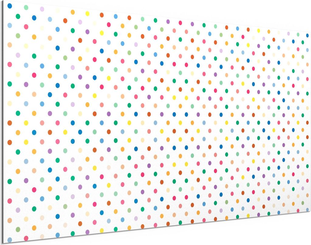 DEQORI Alu-Dibond Bild Weiß 100x50 cm 'Konfetti-Muster' Wandbild Metall dünn Design