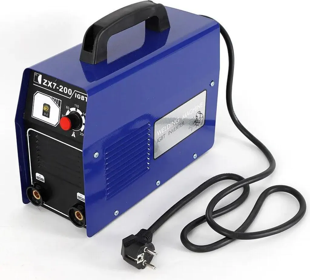 Poste MMA Inverter 120A avec IGBT et tension 220V monophasé robuste Bleu