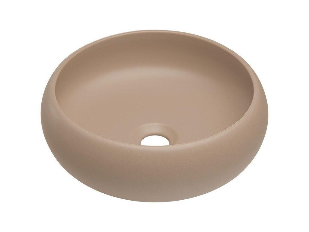 Aufsatzwaschbecken - Waschbecken 36 cm Rundes Waschbecken für Badezimmer Handwaschbecken, WIKI BM298 - Cappuccino/ Matt